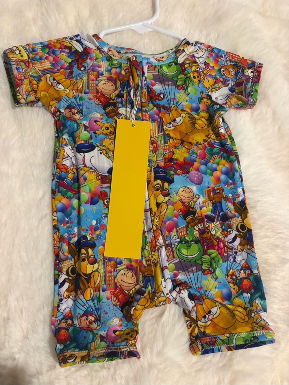 Baby Bamboo Multicolor Character Print One-Piece Romper